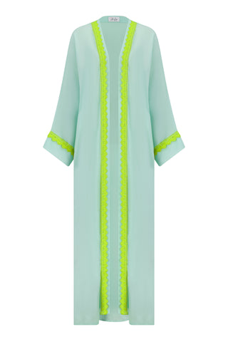 Neon Green Border Kimono Wrap
