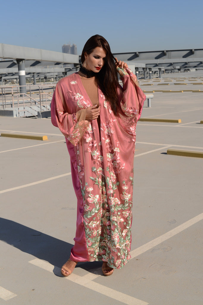 She's in Love: Dusty Pink Kimono Abaya