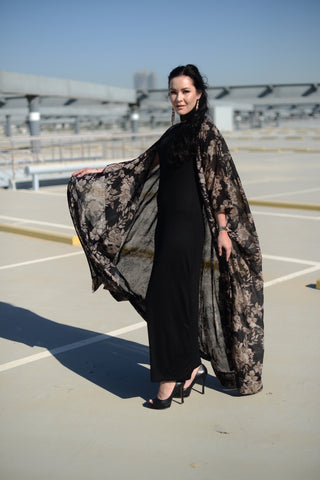 Noir Garden Kimono Canvas