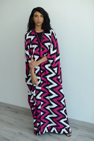 The Fuchsia Zebra Kimono Canvas