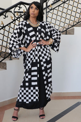 Out Chequered Kimono Wrap