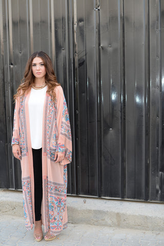 Stained Glass Peach Kimono Wrap