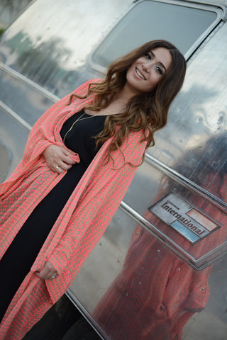 Neon and Caramel Candy Kimono Wrap