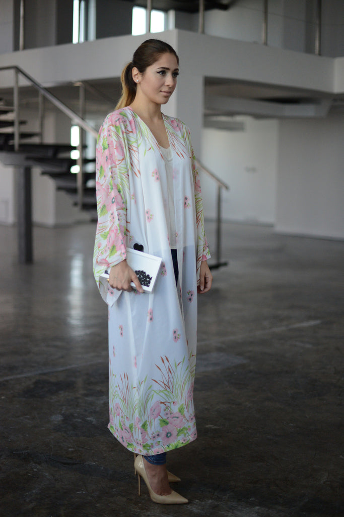 White Meadow Kimono Wrap