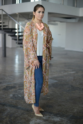 Peach Whirlwind Kimono Wrap