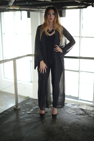 Spot Me (Black) Kimono Wrap