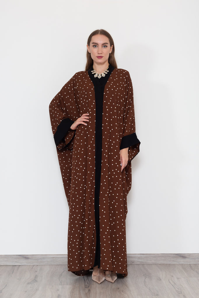 Cocoa with Marshmallows Kimono Abaya