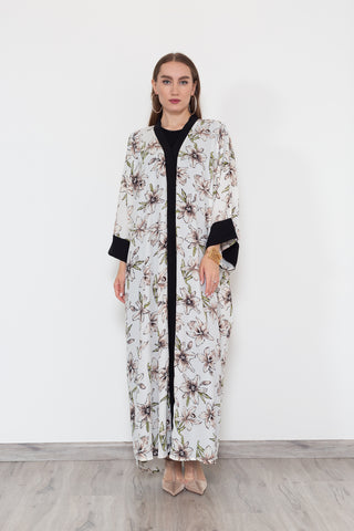 Pretty Flower Kimono Abaya