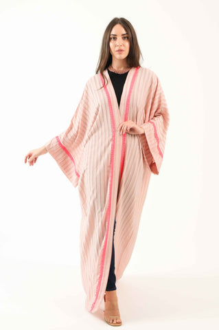 Peachy Pink Feels Kimono Abaya