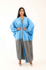 It's Grey and Blue Kimono Abaya