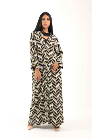 Green Pythagoras Kimono Abaya